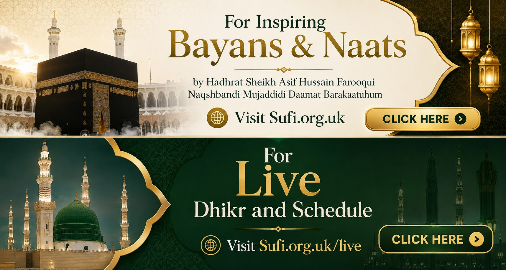 Latest Bayaans and Naats & Live Dhikr and Schedule